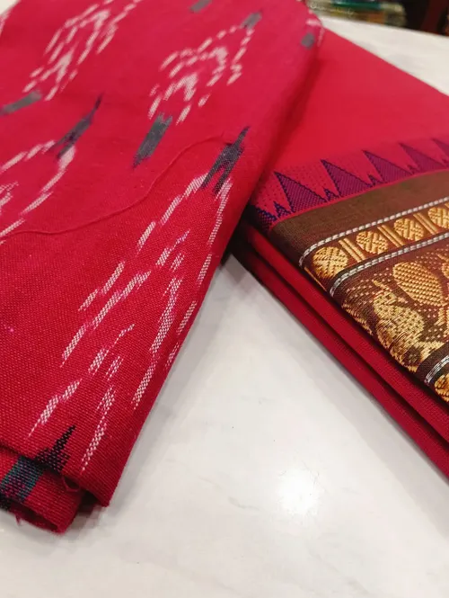 Chettinadu cotton A02111(Pink Brown)